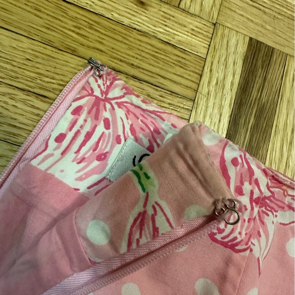 LILLY PULITZER SKIRT MINI PINK WHITE FLORAL DOTS BARBIECORE - Picture 6 of 6